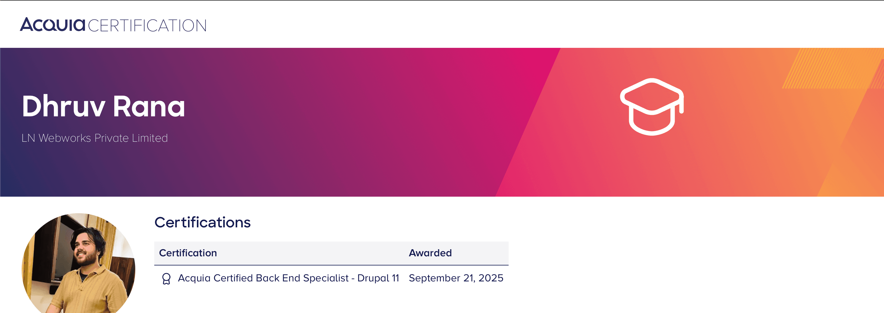 Acquia Certification - Dhruv Rana